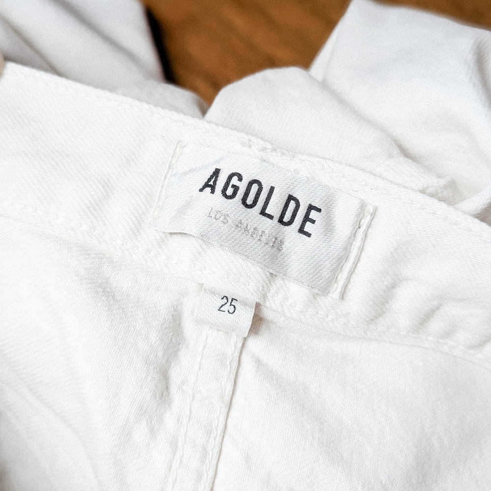 AGOLDE Balloon Jeans Curved Taper Leg Porcelain White 25 - Picture 11 of 13